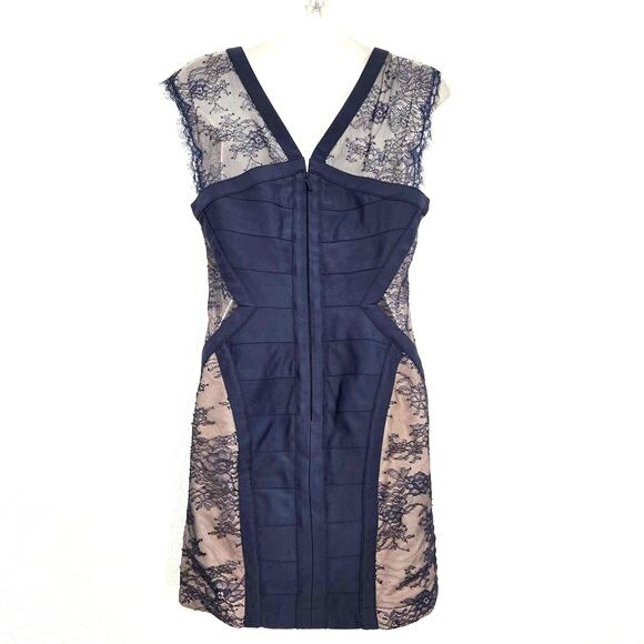 BCBGMAXAZRIA Jess Lace Mini Bodycon Dress Size 8 - Picture 6 of 8
